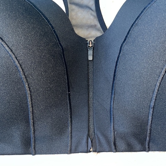Adidas X IVY PARK IVP Zip Front Medium Impact Sports Bra Black 4X - Picture 5 of 7